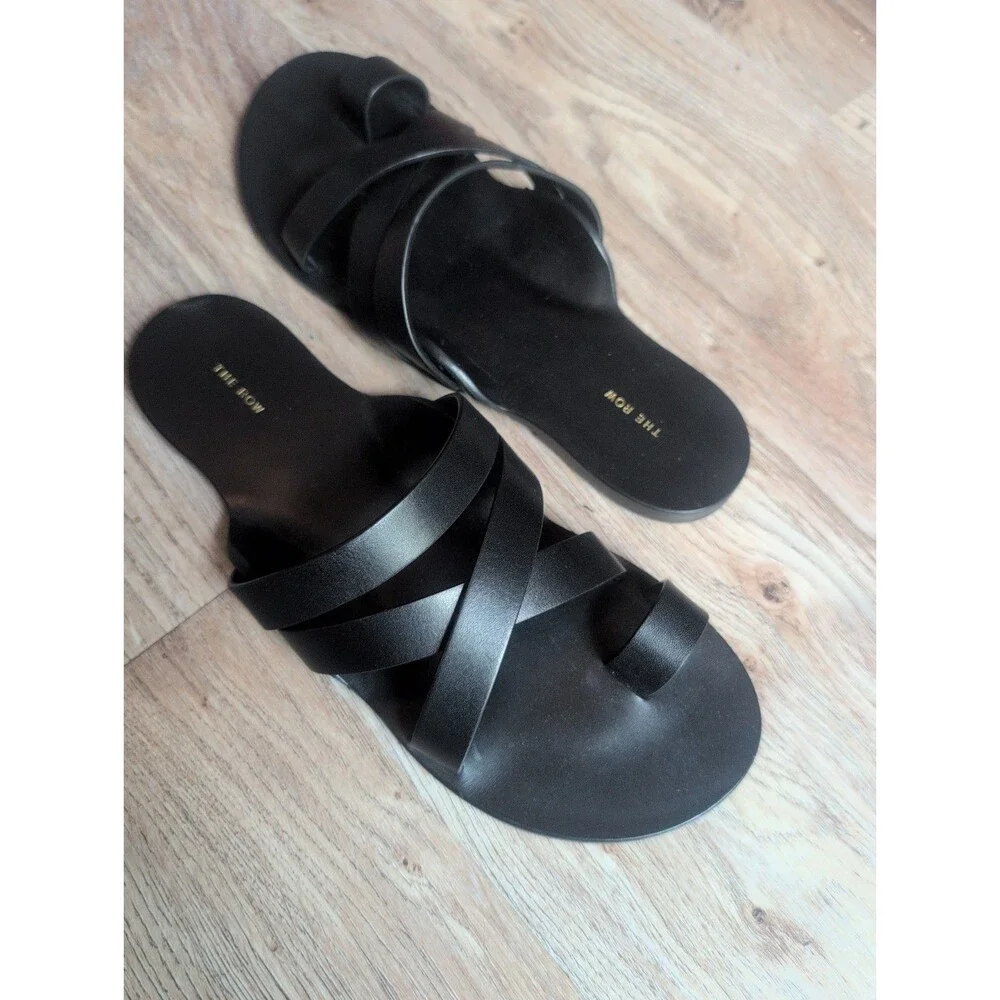 The Row City Kris Toe Ring Gladiator Sandals Womens EU 36 Black Leather - Picture 10 of 16